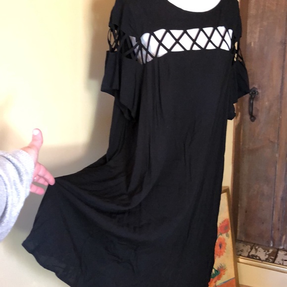 TORRID sz 3x 22/24 Open Cage X Weave Crewneck Lightweight Popover Dress $59 NEW - Picture 2 of 12